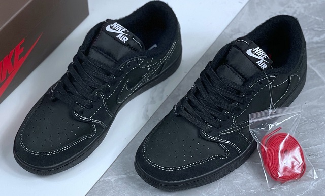 Women Jordan Shoes 1 Grade AAA Low Travis Scott Black Phantom - Click Image to Close